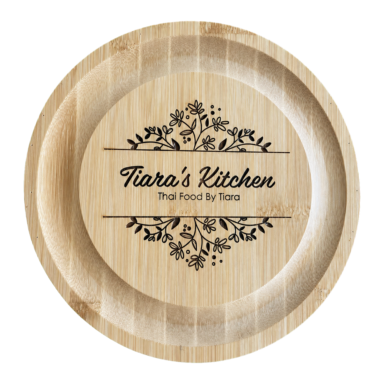 Personalised engraved bamboo serving tray